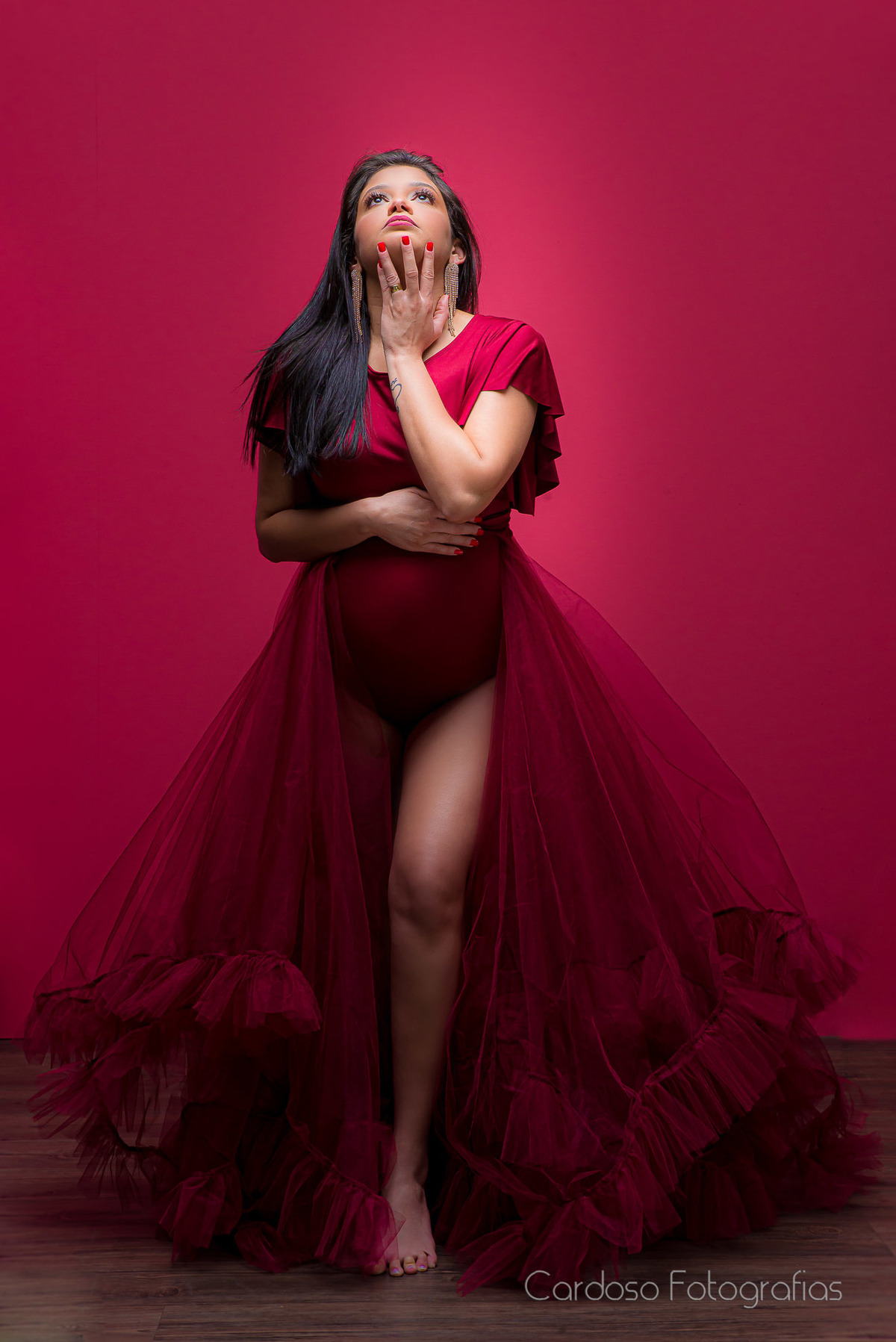 Majestoso vestido marsala