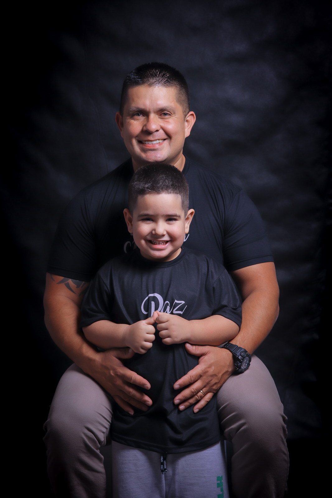foto de ensaio com pai e filho
