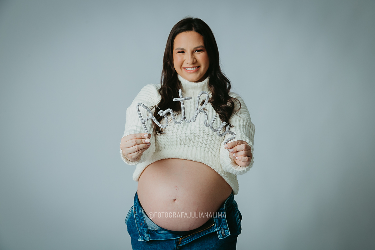 Ensaio gestante de estúdio