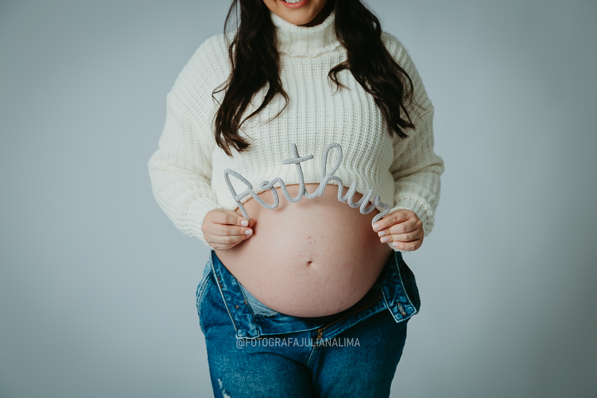 Ensaio gestante de estúdio