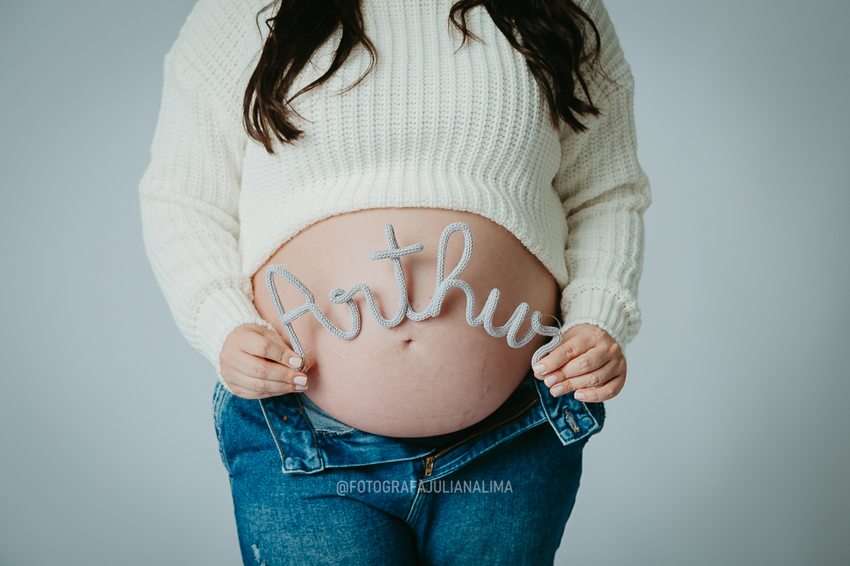 Ensaio gestante de estúdio