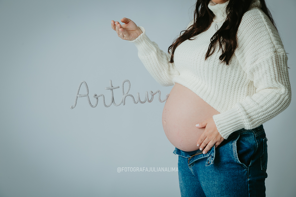 Ensaio gestante de estúdio