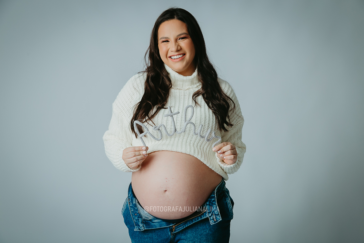 Ensaio gestante de estúdio