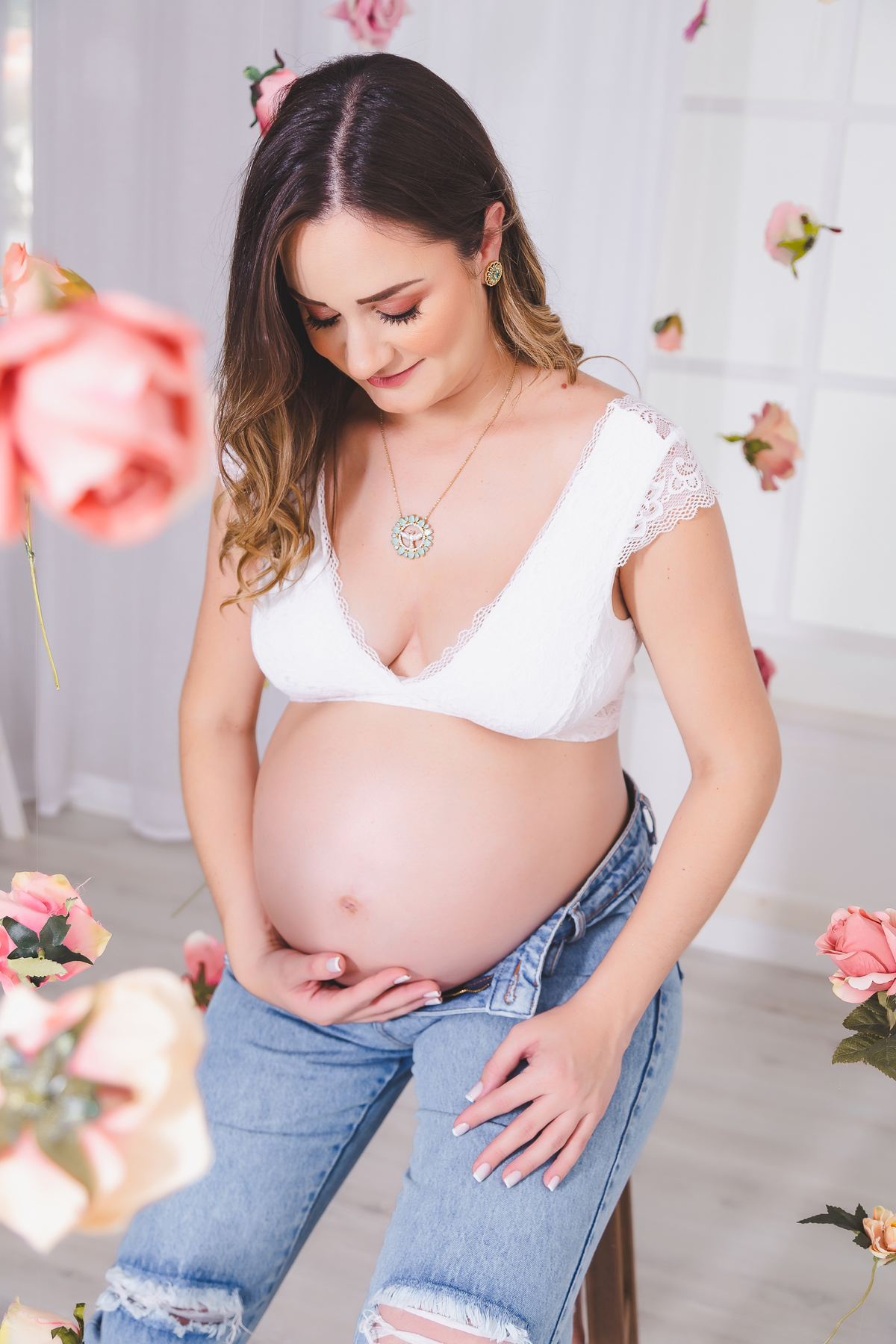 ensaio gestante em estudio