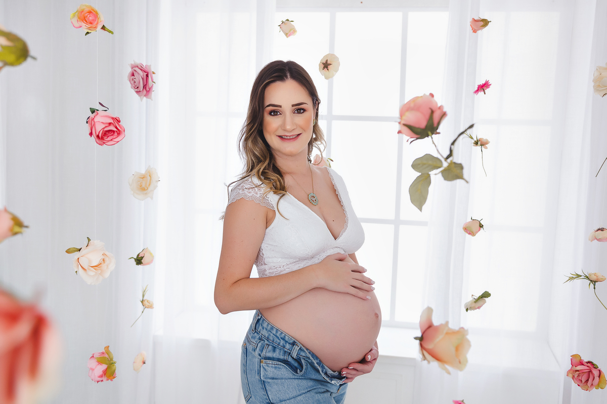 ensaio gestante em estudio