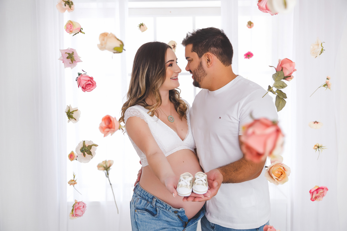 ensaio gestante em estudio