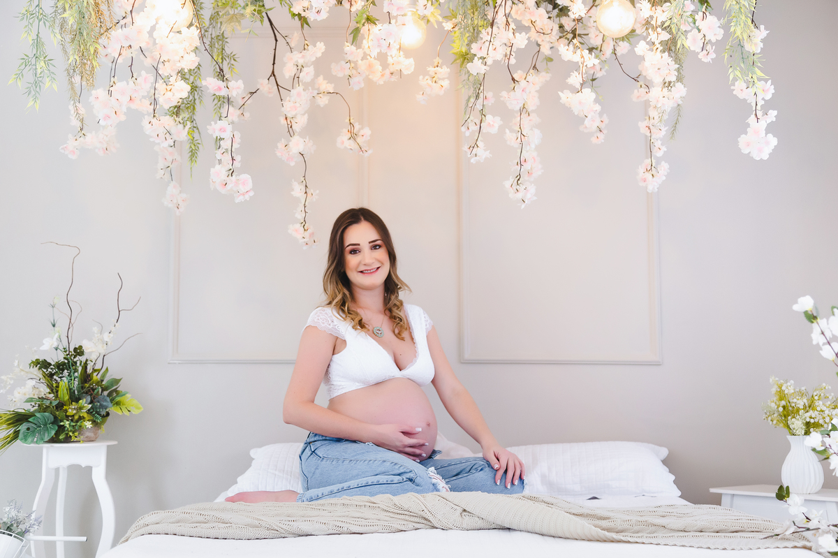 ensaio gestante em estudio