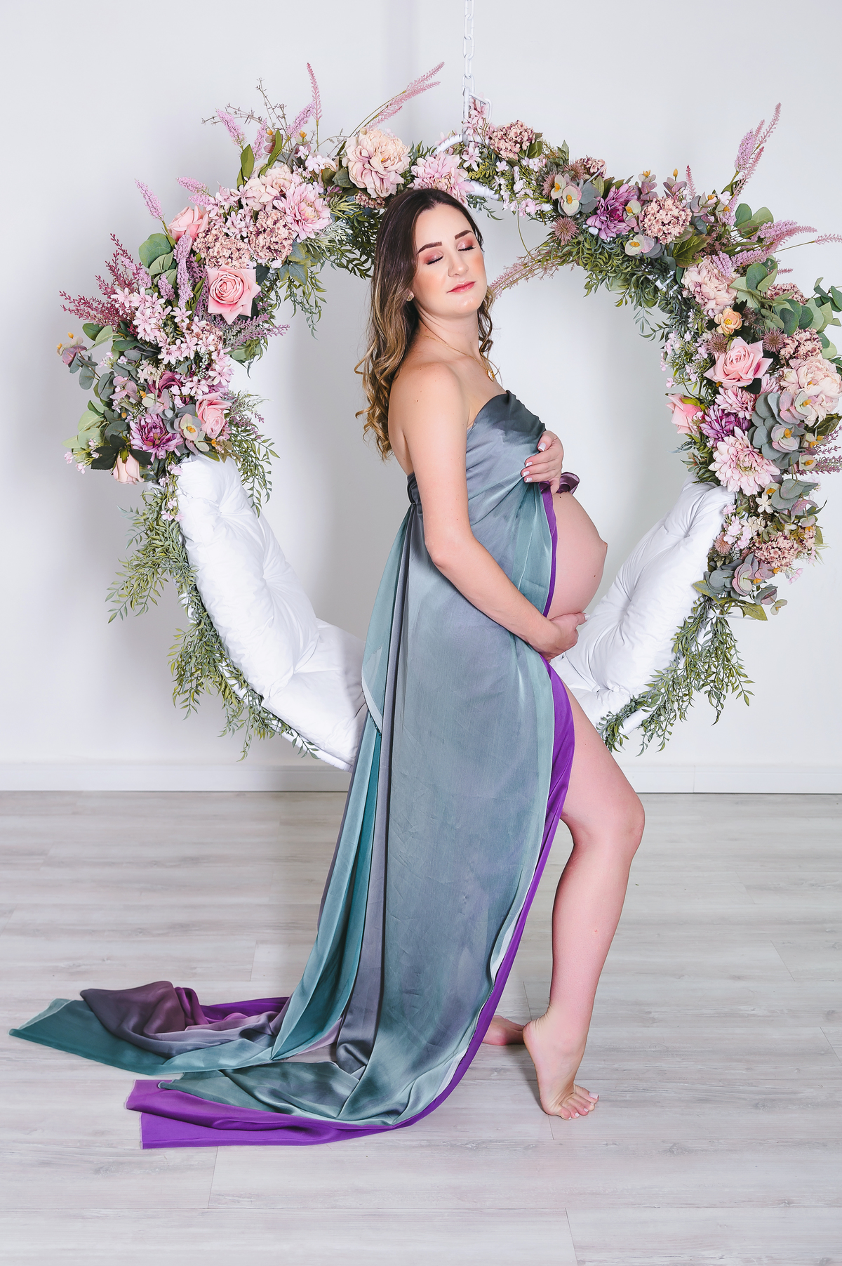 ensaio gestante em estudio