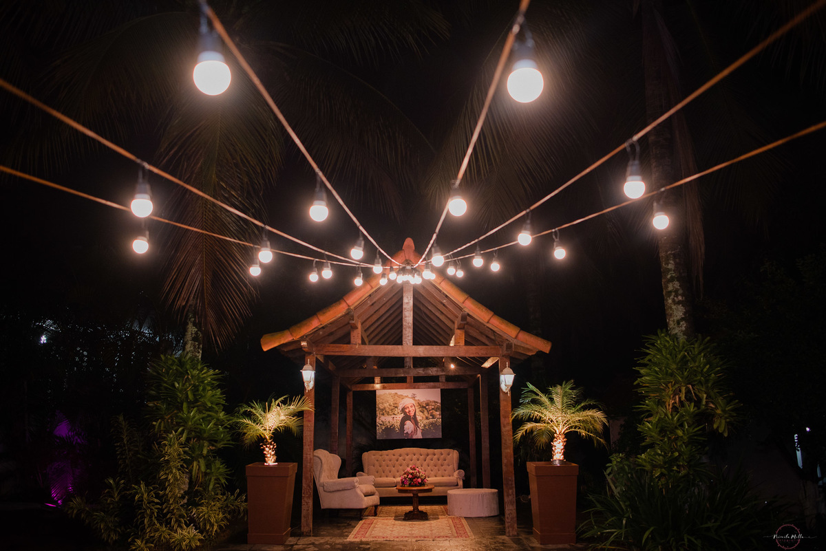 espaço lounge para festa de 15 anos