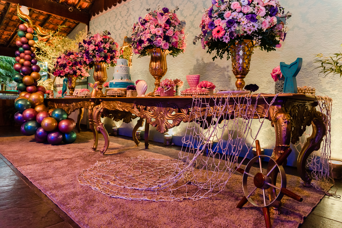 decoração completa fundo do mar 