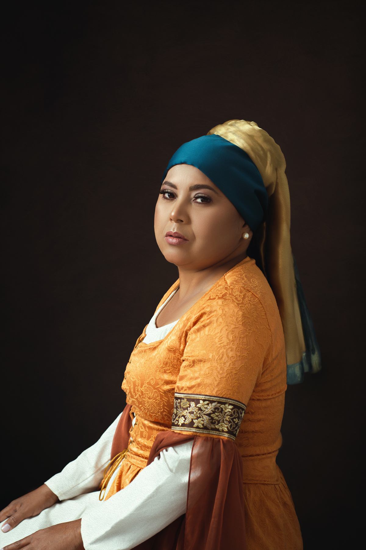 releitura da moça com brinco de pérolas