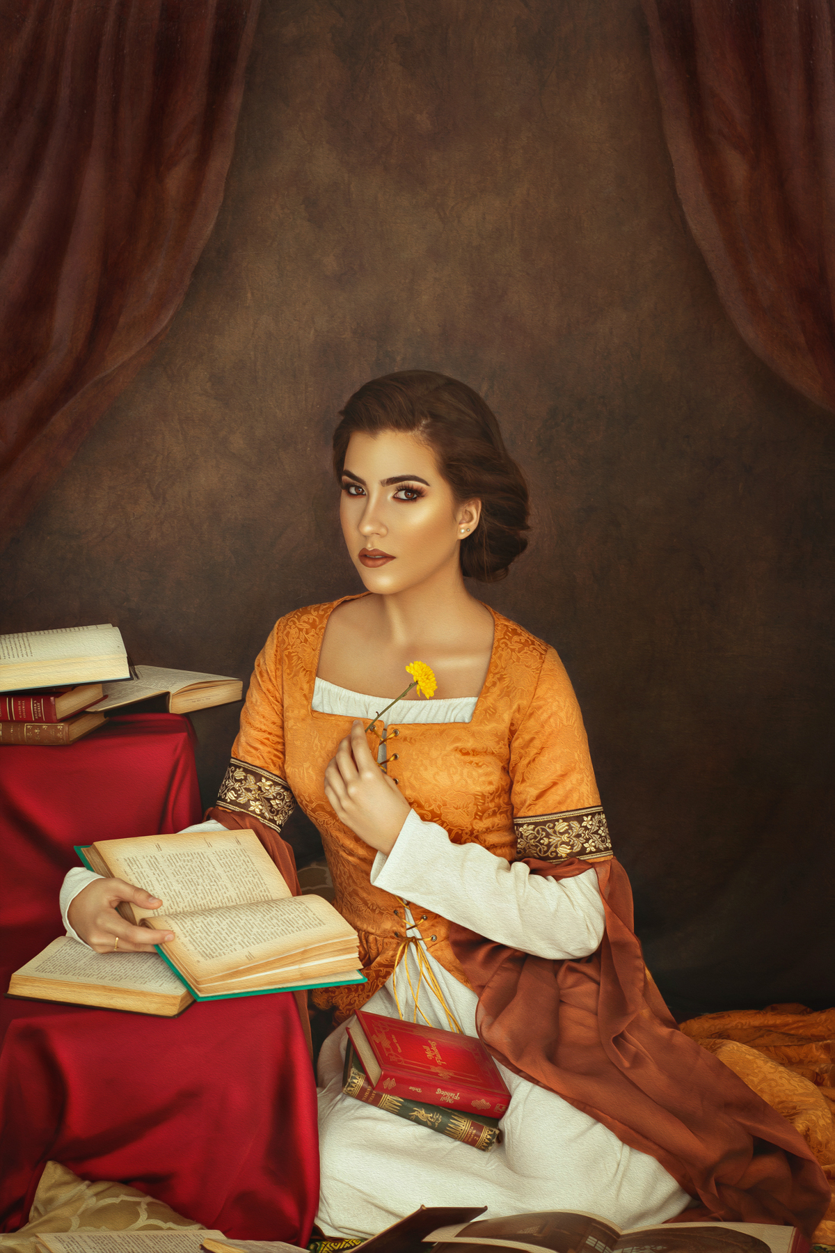 Olhar encantador enquanto aprecio uma leitura