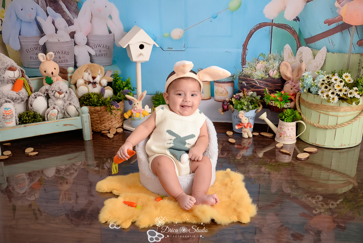 páscoa - acompanhamento mensal - cenários temáticos - coelho da páscoa - fotos em estúdio - infantil - kids - ensaio de bebês - crescimento infantil - menino - menina - Xinguara - Pará -  Drica studio - fotografia - fotos