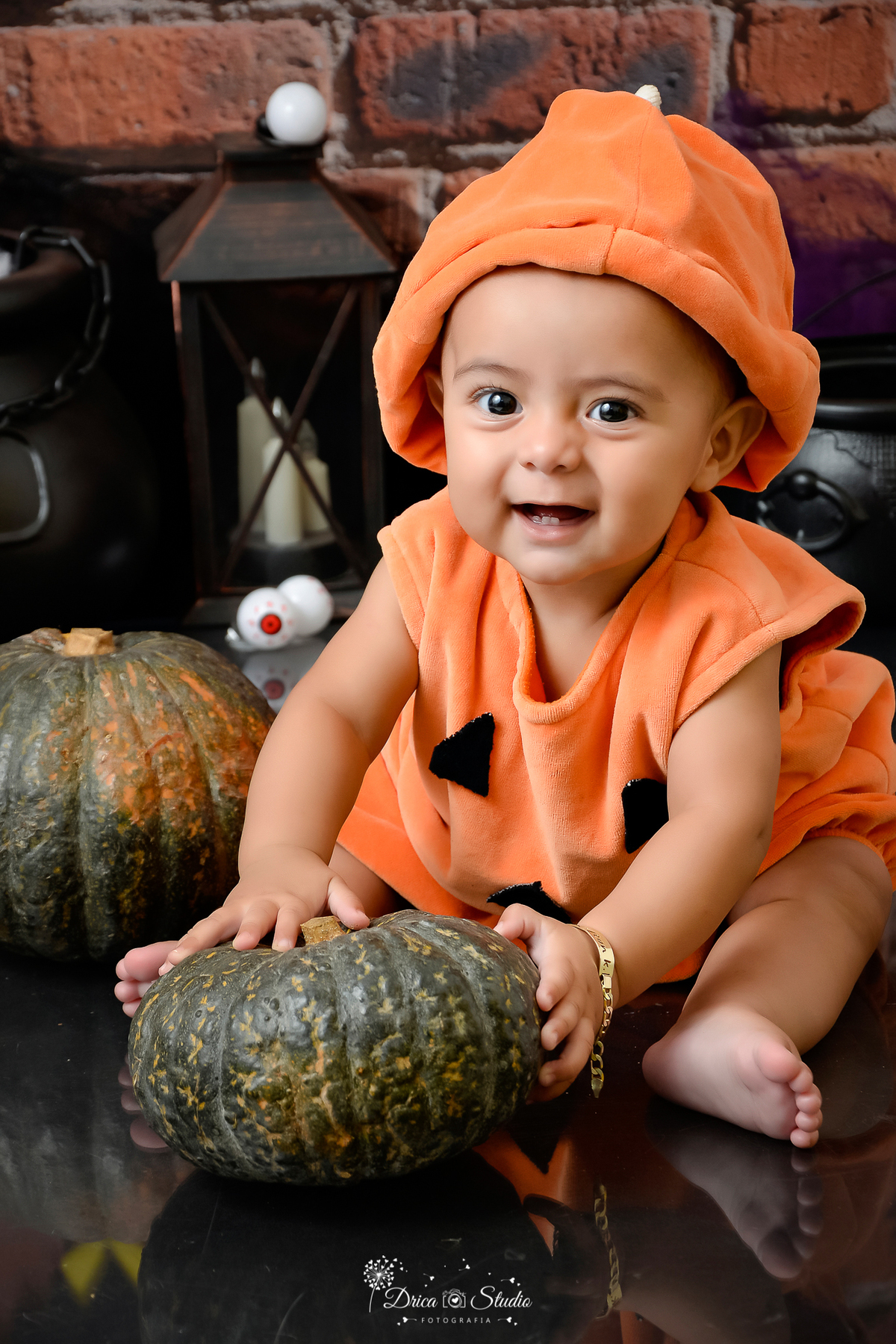Mini sessão - fotos de bebe Xinguara - book infantil - cenário abobora