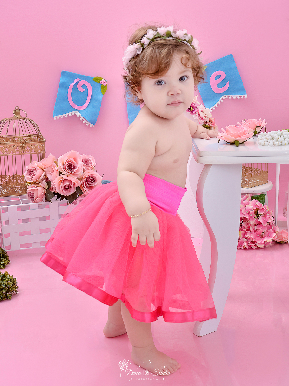 smash the cake - smash feminino - Drica Studio - drica studio fotografias - ensaio infantil - ensaio fotografico infantil - foto studio - menina - ensaio de menina - smash jardim - smash rosa - smash com flores - xinguara- Para