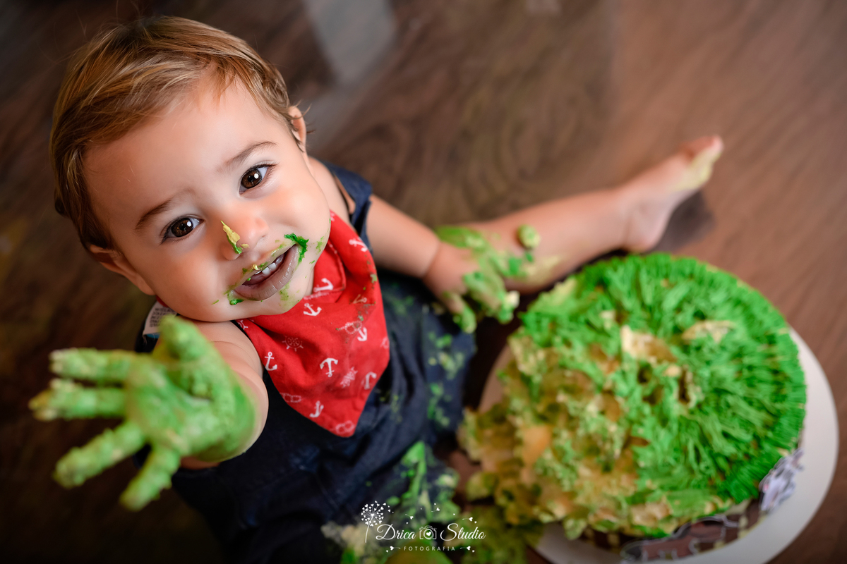 Fazendinha - Cenário - smash de cake - Fotografia - fotos de 1 ano - Cenário para aniversario - fazenda - bolo - bagunça - Xinguara - Pará - Drica Studio - bebê - country - bagunça com bolo - meu primeiro aninho