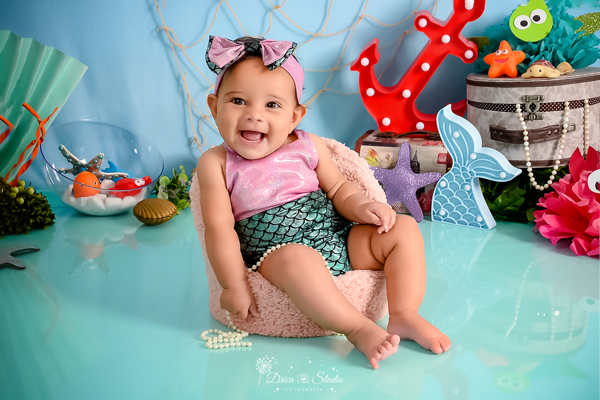 Fundo do mar - cenário - infantil - fotos - fotografia infantil - drica studio - xinguara - Pará - sereia - mamães de plantão - cenário infantil - fotos de crianças - fotos infantis - acompanhamento mensal  