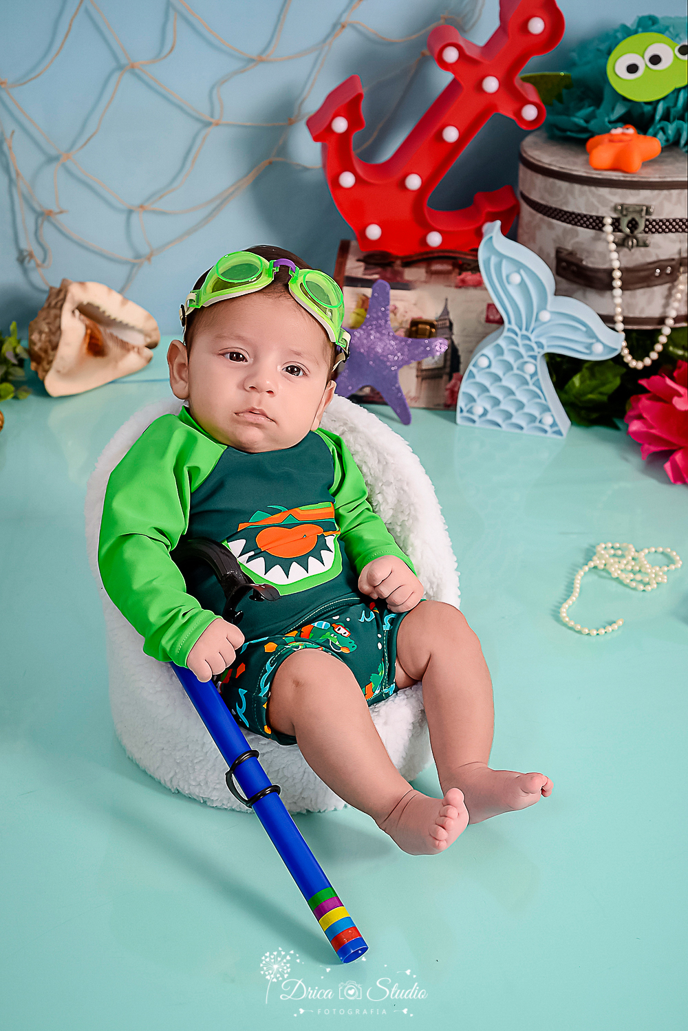 Fundo do mar - cenário - infantil - fotos - fotografia infantil - drica studio - xinguara - Pará - sereia - mamães de plantão - cenário infantil - fotos de crianças - fotos infantis - acompanhamento mensal  