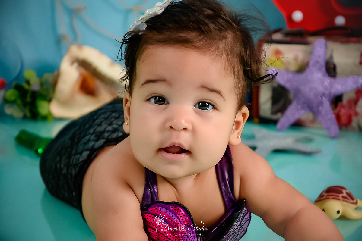 Fundo do mar - cenário - infantil - fotos - fotografia infantil - drica studio - xinguara - Pará - sereia - mamães de plantão - cenário infantil - fotos de crianças - fotos infantis - acompanhamento mensal  