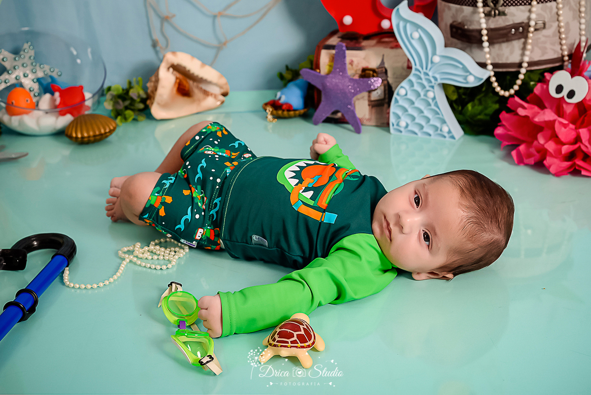 Fundo do mar - cenário - infantil - fotos - fotografia infantil - drica studio - xinguara - Pará - sereia - mamães de plantão - cenário infantil - fotos de crianças - fotos infantis - acompanhamento mensal  