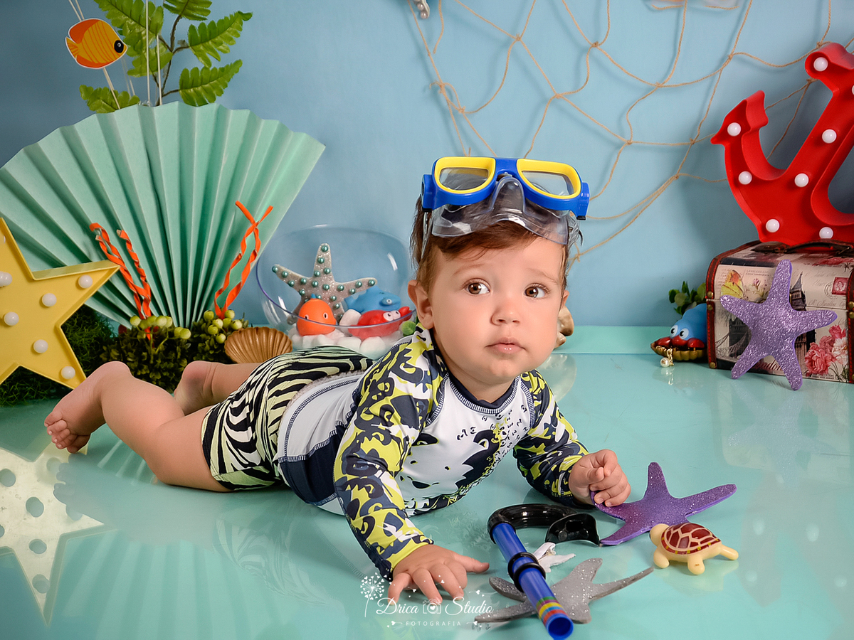 Fundo do mar - cenário - infantil - fotos - fotografia infantil - drica studio - xinguara - Pará - sereia - mamães de plantão - cenário infantil - fotos de crianças - fotos infantis - acompanhamento mensal  