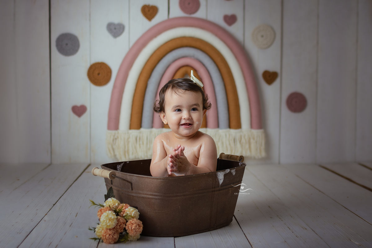 Cake Smash, smash the cake, Boho, Kika Rodrigues, Guarulhos, rainbow, arco-iris, rose, terracota, laranja, crochê, macrame, artesanal, marrom, madeira, luxo, exclusivo