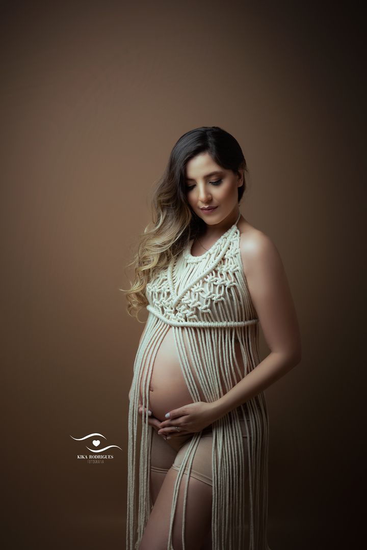 ensaio gestante, estúdio fotográfico em guarulhos, barriga, marrom, clássico, luxo, boho, macrame, croche, bebê barriga, casal