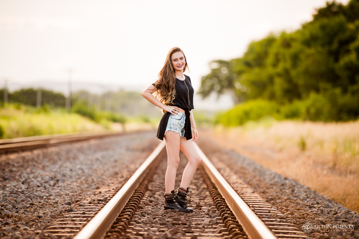 ensaio 15 anos no trilho de trem