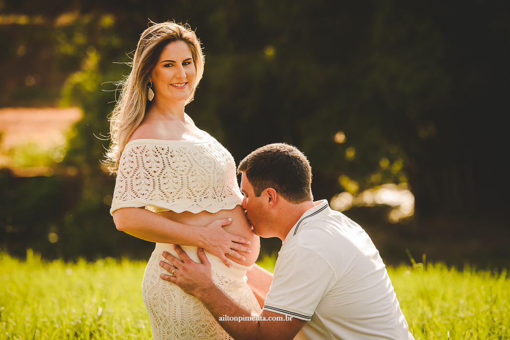 foto de gestante no campo 