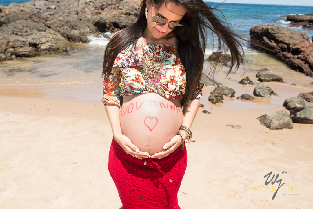 dedicação gestante praia