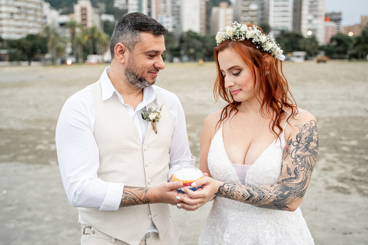 CASAMENTO NA PRAIA DE SANTOS-SP