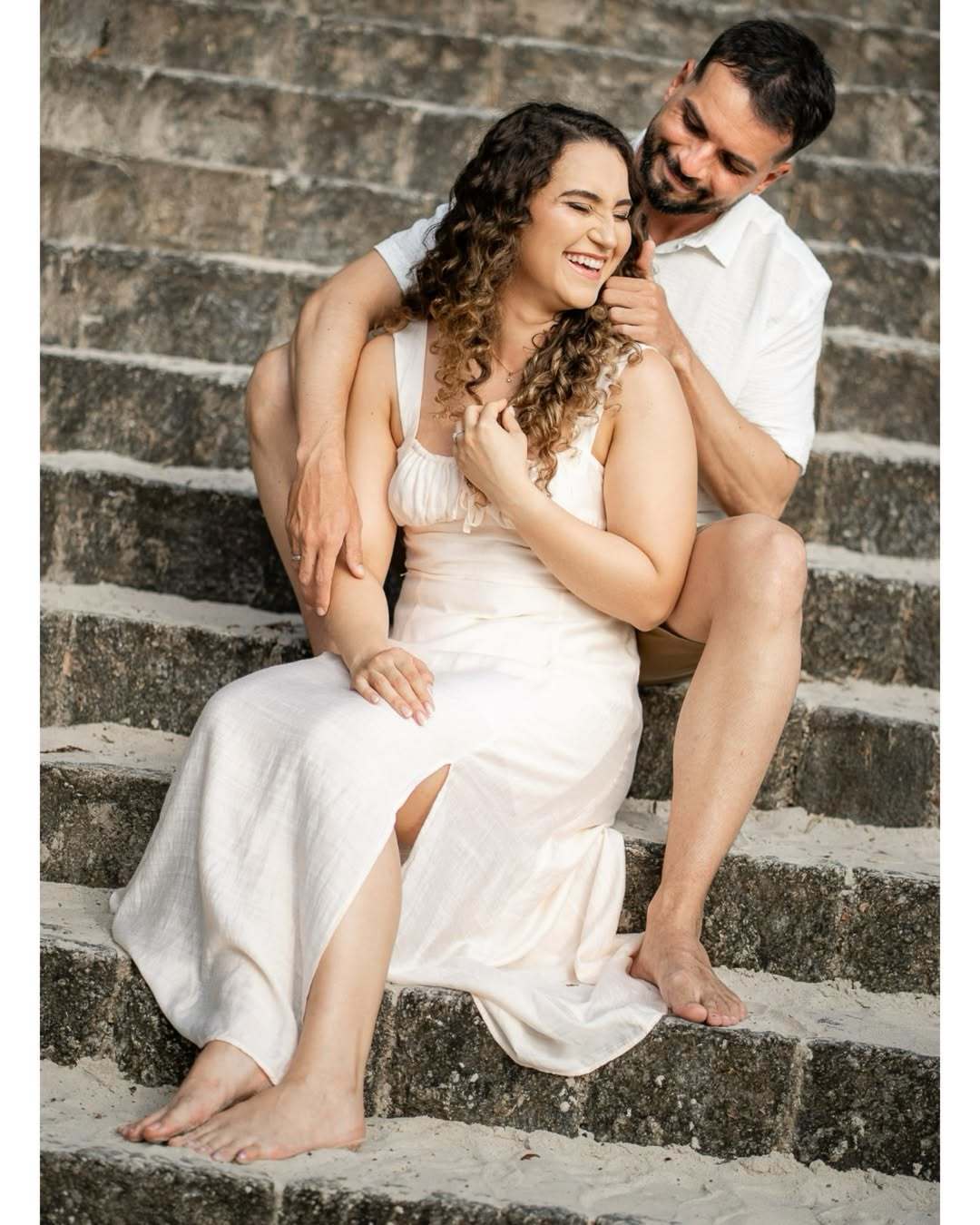 Ensaio de Casal na Praia do Guarujá - Pre Wedding na Praia de São Pedro-SP