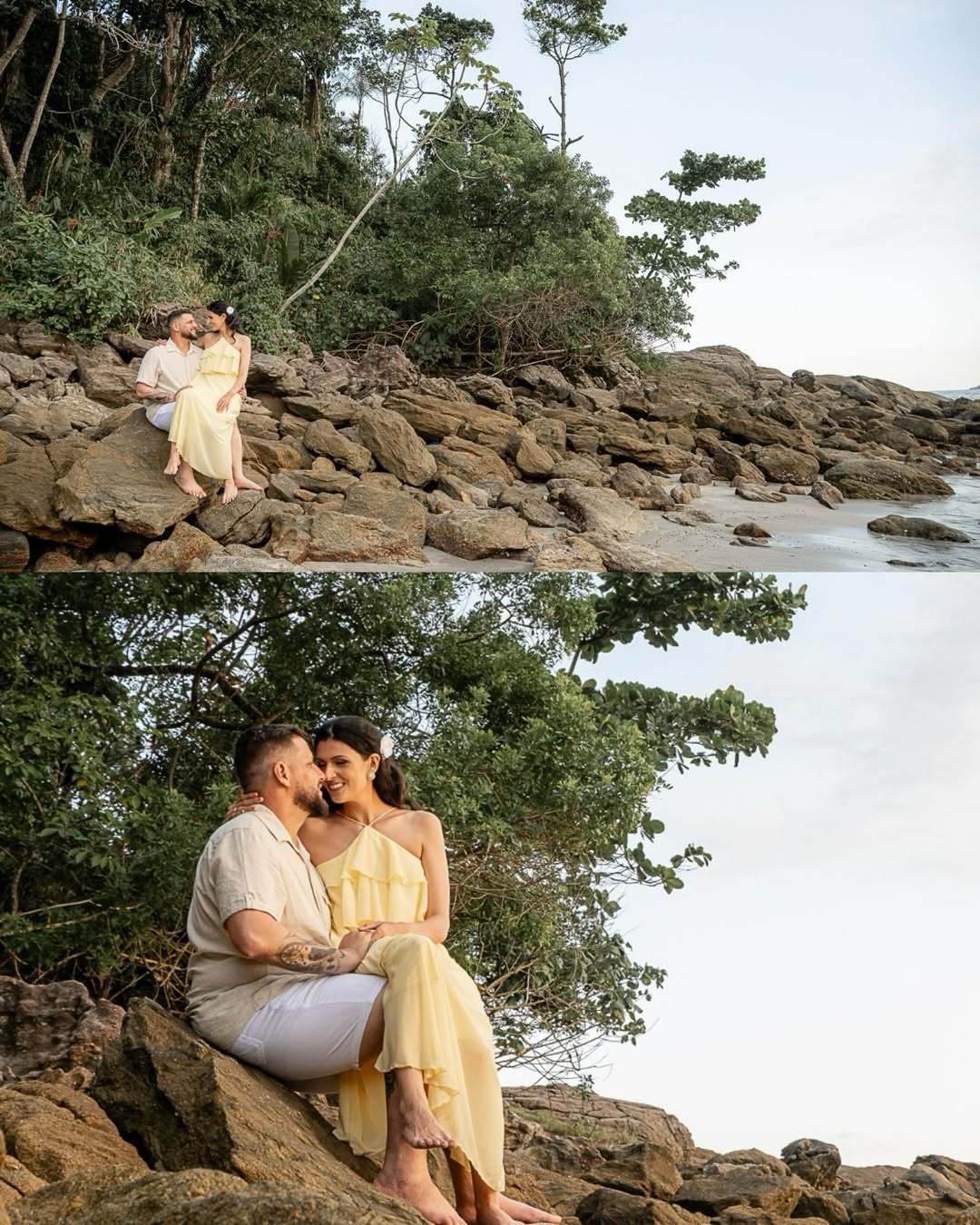 ENSAIO DE CASAL NA PRAIA DO GUARUJÁ - FOTO NA PRAIA DE SÃO PEDRO-SP