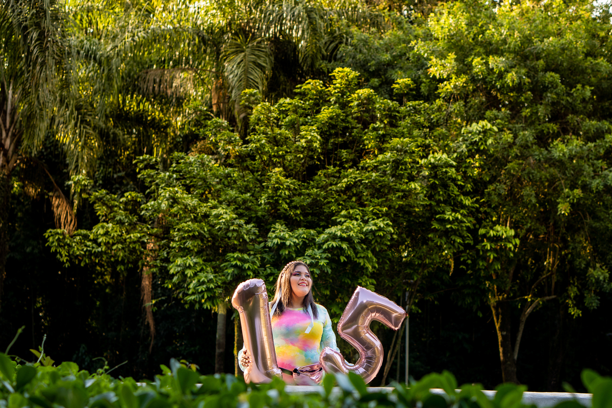 ensaio de 15 anos no horto de santos