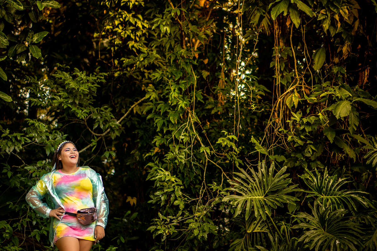 ensaio de debutante em jardim