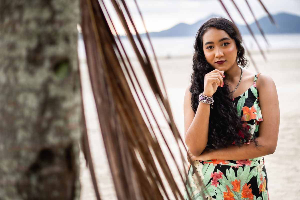 debutante na praia