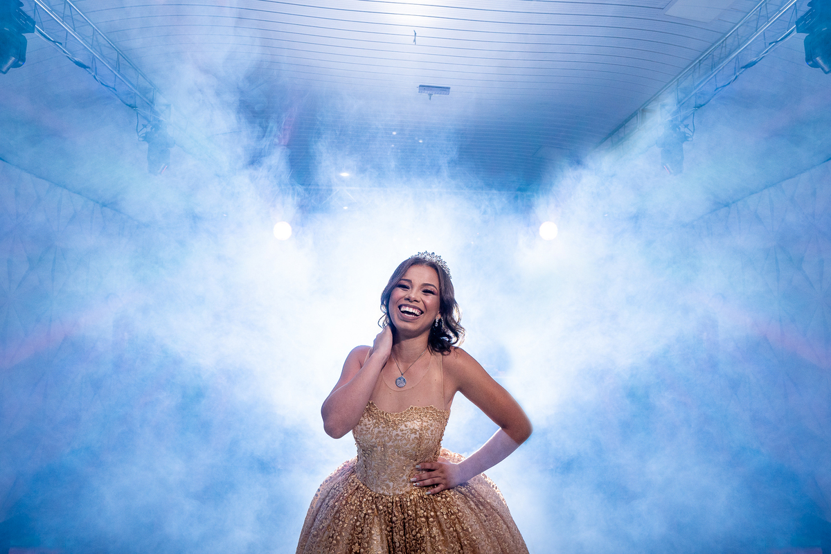 foto criativa de debutante
