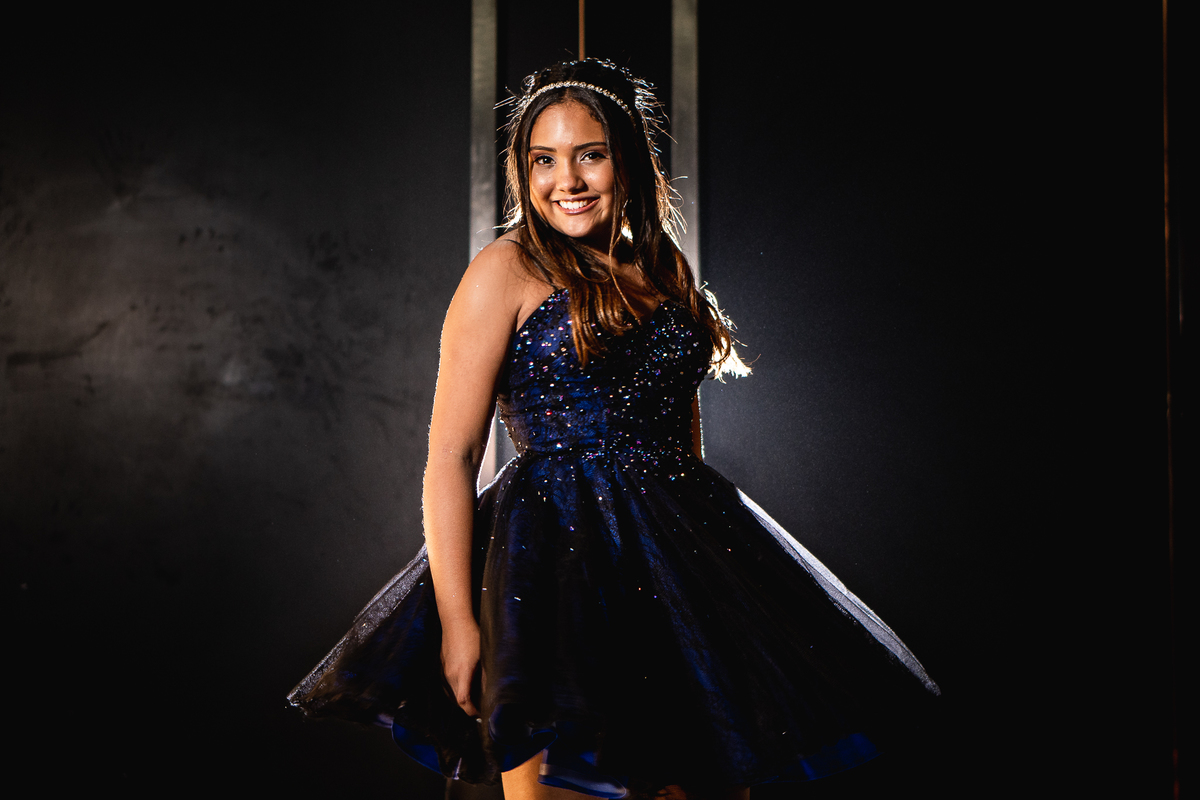 vestido azul de debutante, 15 anos
