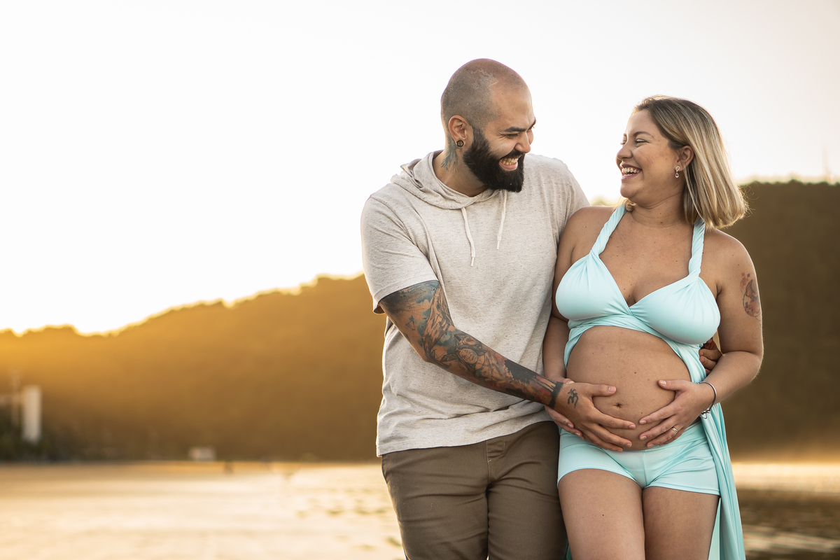 ENSAIO DE GESTANTE NA PRAIA GRANDE - SP