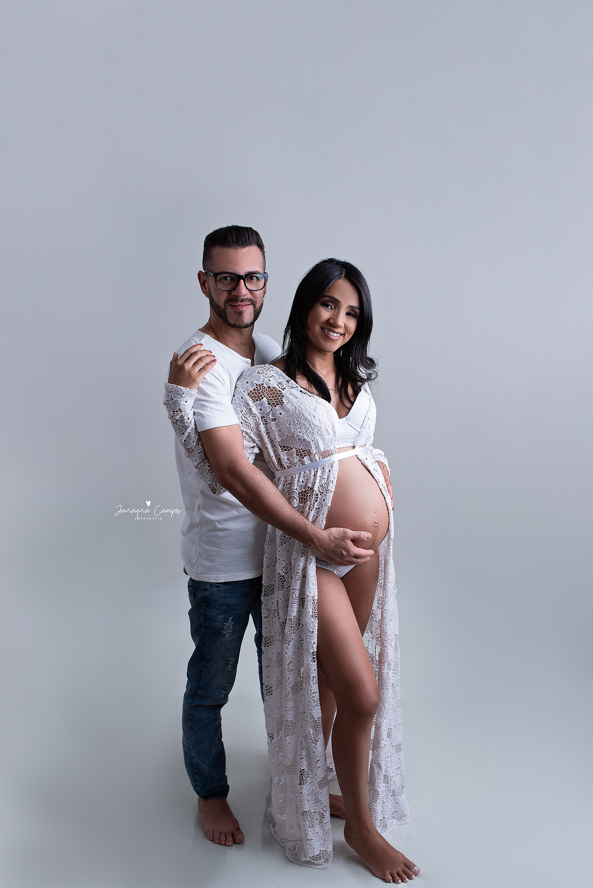 Ensaio gestante camisola branca