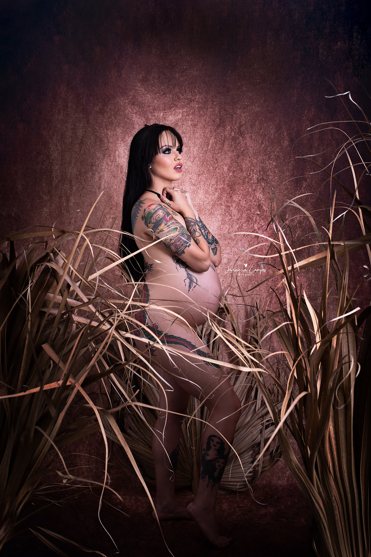 Ensaio gestante tatuada