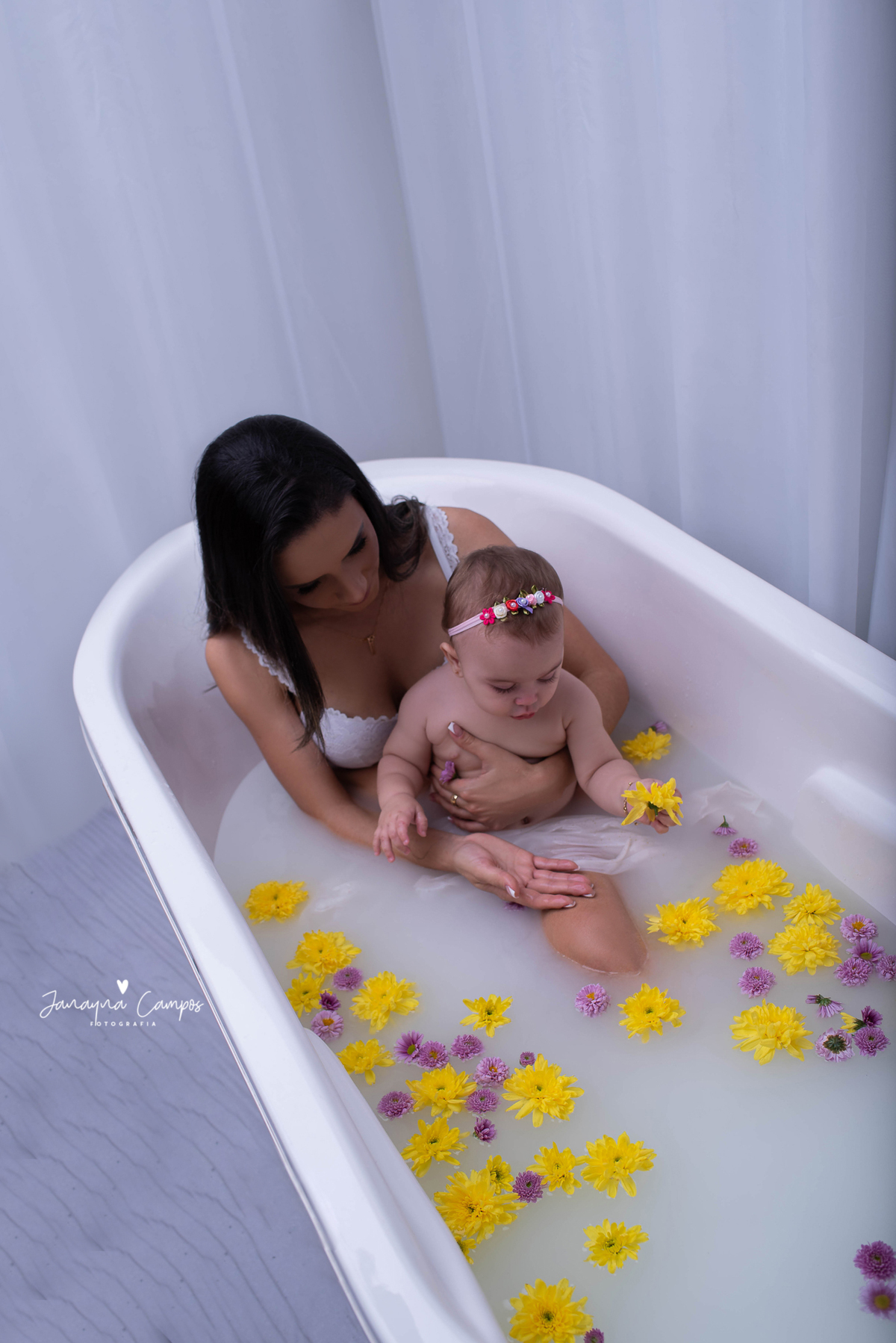 Milk bath flores amarelas