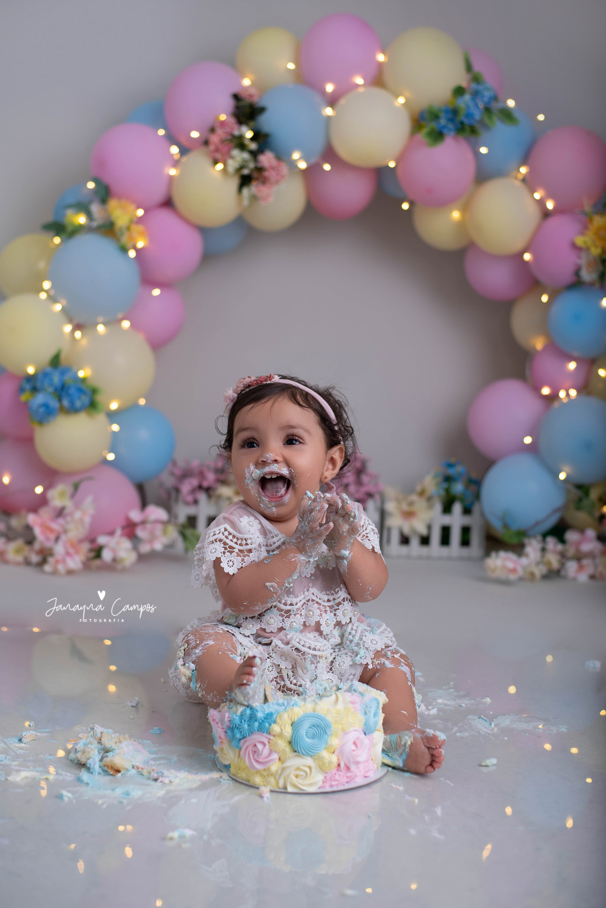 Smash the cake bolo colorido