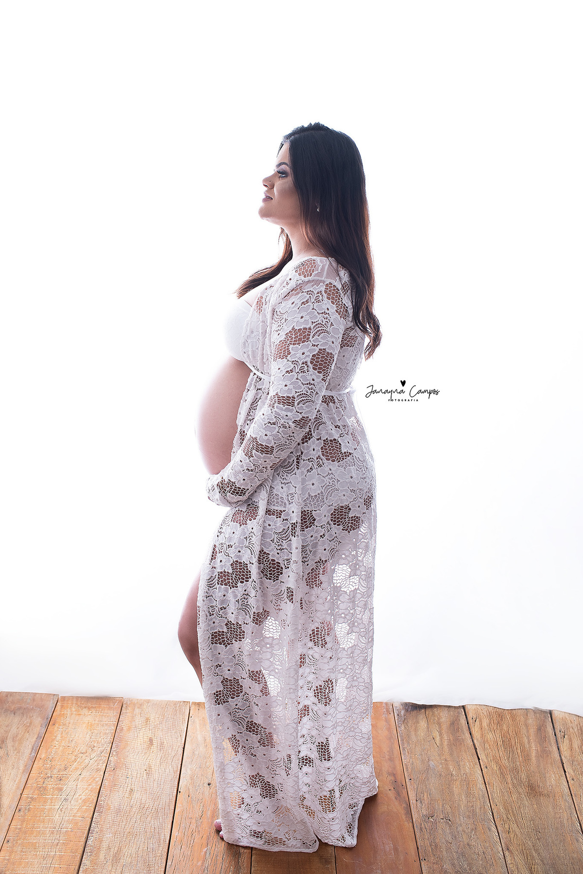 Gestante camisola rendada