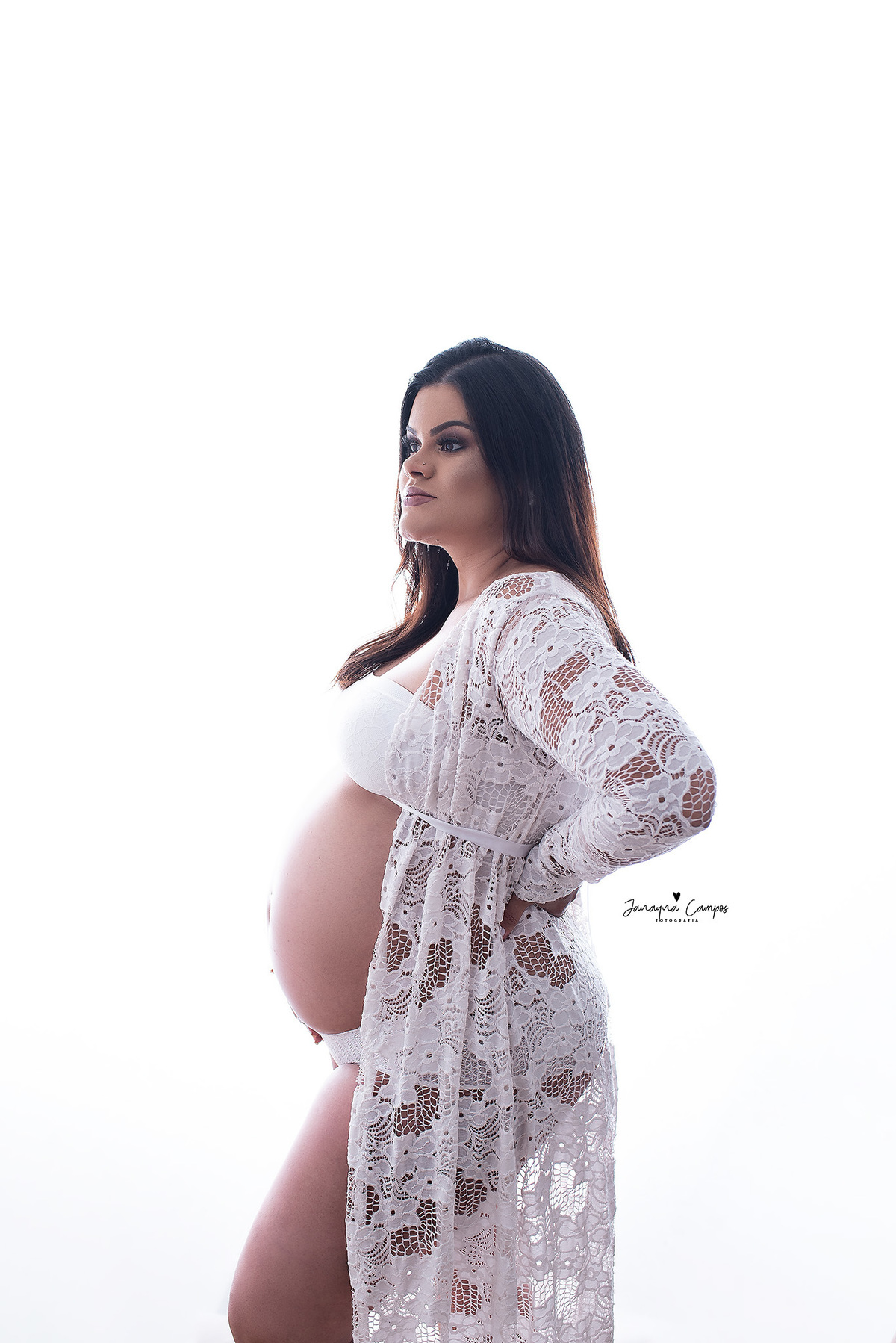 Ensaio gestante fundo de luz