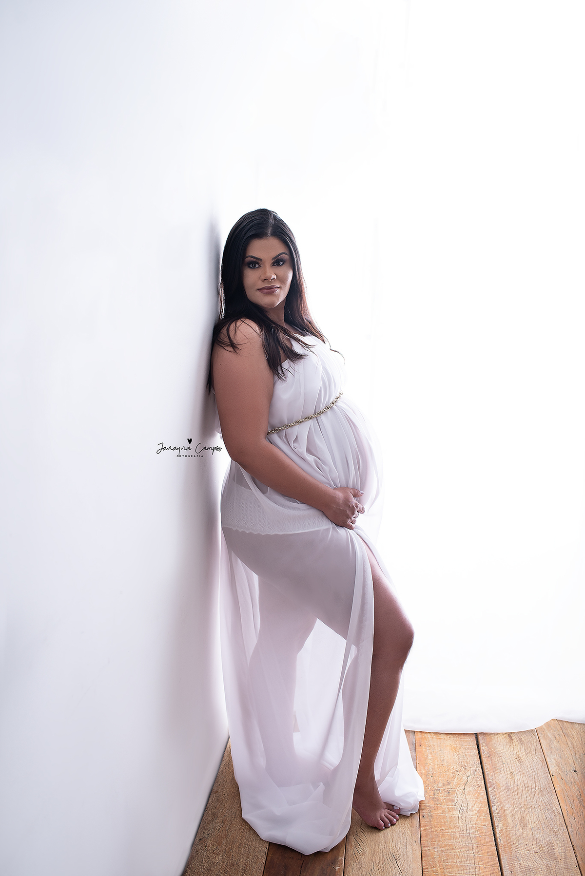 Gestante look com transparência