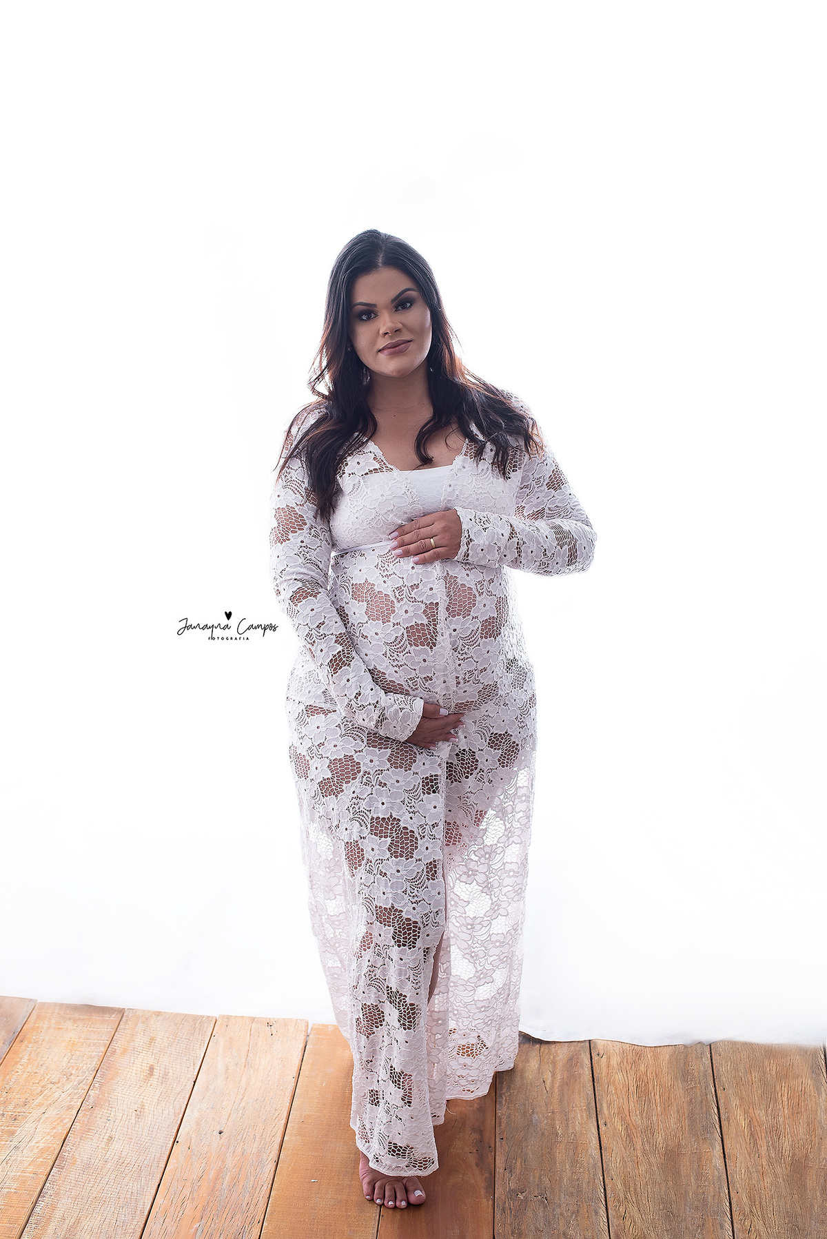 Renda branca gestante 