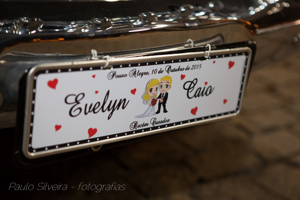 placa carro noivos