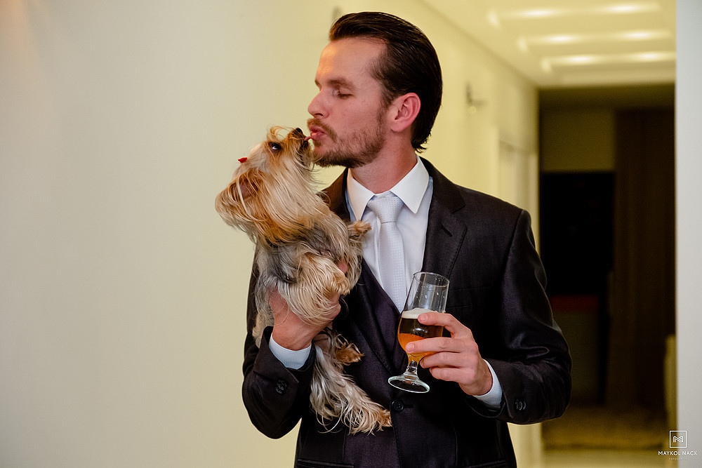 noivo com cachorro