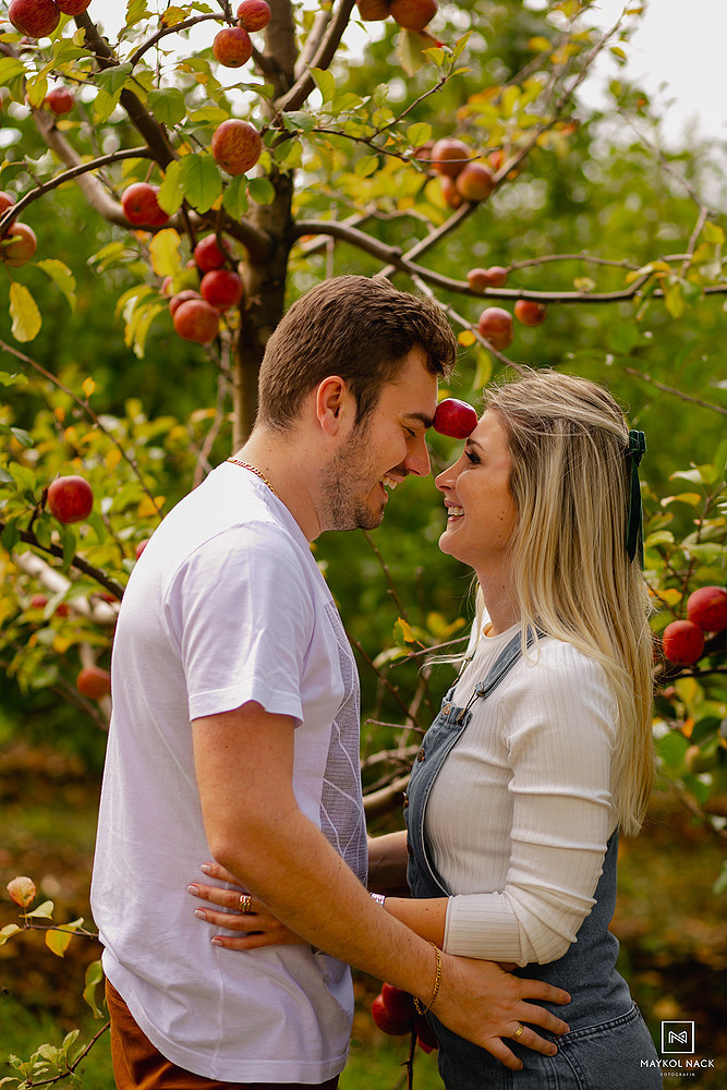 maçãs como cenário de pré-casamento